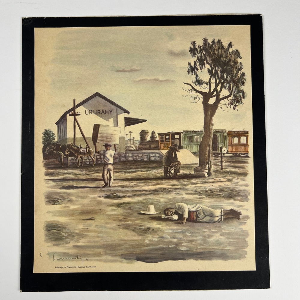 Zdzislaw Czermanski Fortune Art Print 1941 Ururahy Brazil Station Vintage Litho